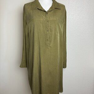 Universal Standard Cupro & Viscose  Dress - Polo Shirt Olive / Khaki Size 14 -16